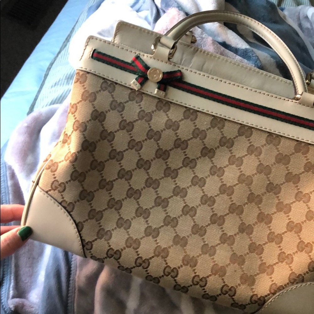 SOLD Gucci bag canvas leather - Picture 6 of 9